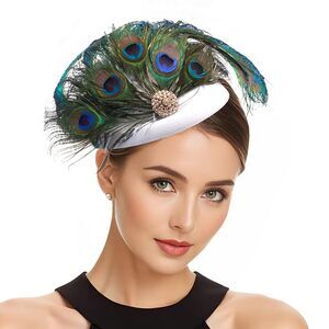 5532 Women's Fascinators Pillbox Hat With Headband & Clip- Embellished